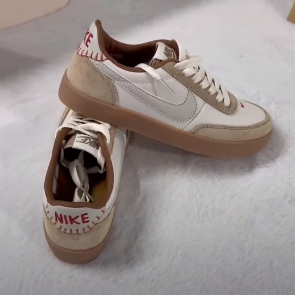 Nike White and Tan Sneakers